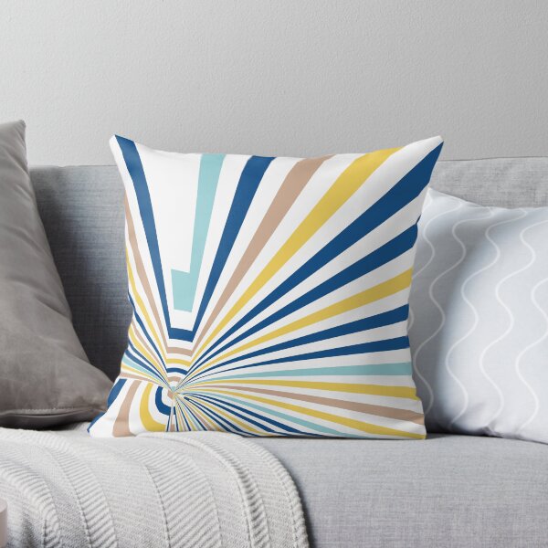 IslandparadiseHazelnutLapisbluePromroseyellow Throw Pillow