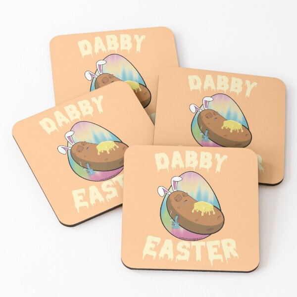 Item preview, Dabby Easter-Funny Stoner Cartoon-Baked Potato Doing Dabs from a Dab Rig-Tie Dye Easter Egg designed and sold by YomeHayin.
