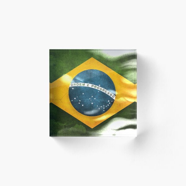 Brazil Flag Acrylic Block