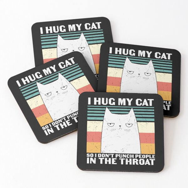 Item preview, I hug my cat so I don't punch people in the throat designed and sold by pnkpopcorn.