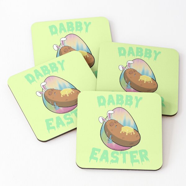 Item preview, Dabby Easter-Funny Stoner Cartoon-Baked Potato Doing Dabs from a Dab Rig-Tie Dye Easter Egg designed and sold by YomeHayin.