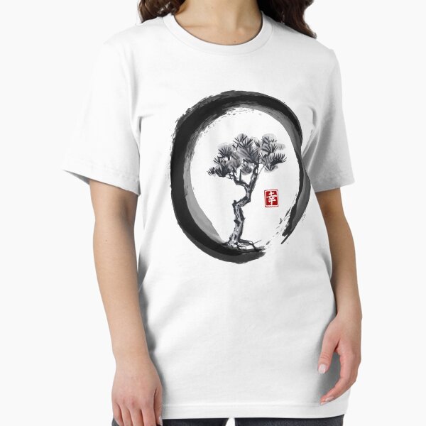 Item preview, Japanese Pine Tree in Enso Zen Circle - Vintage Japanese Ink designed and sold by japanese-art.
