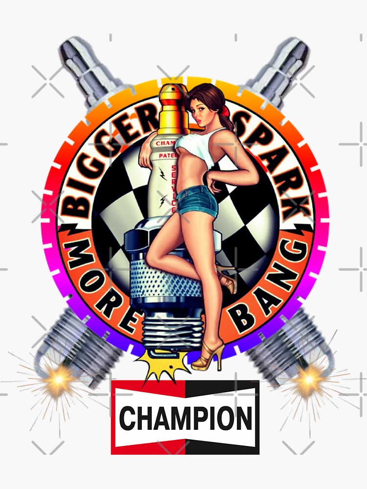 "Champion Spark Plug" Sticker for Sale by my5hop | Redbubble