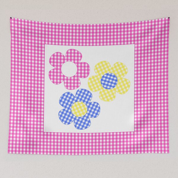 Item preview, Tartan Flowers in Pink Frame  designed and sold by Shapes-Mania.