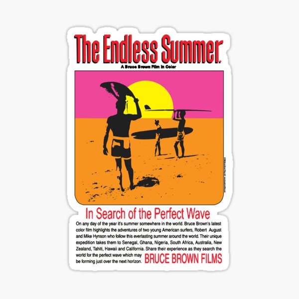 The Endless Summer Original Movie Poster Sticker For Sale By Jamesgreeng Redbubble