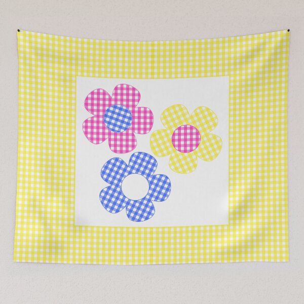 Item preview, Tartan Flowers in Yellow Frame  designed and sold by Shapes-Mania.