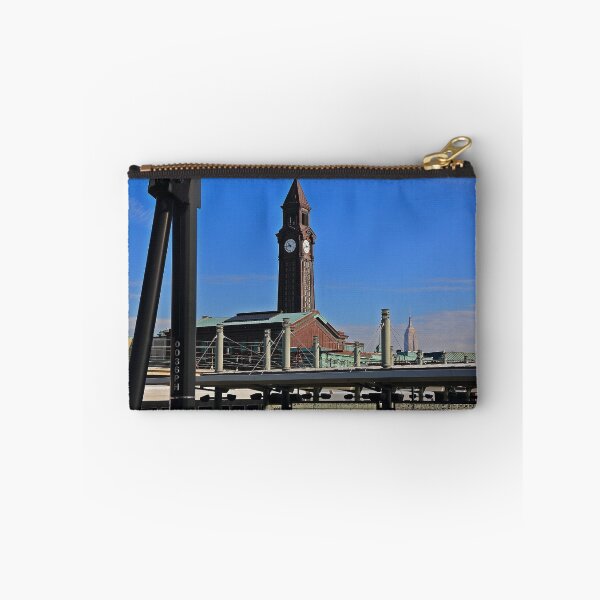 Item preview, N J Transit's Clock Tower Hoboken NJ With The Empire State Building In The Background designed and sold by pmarella.