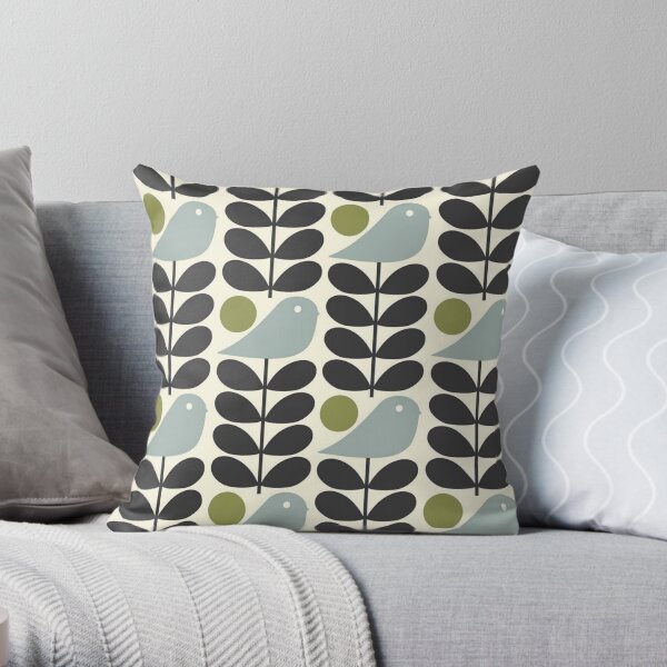 orla kiely bird ,multistem,birds,floral patterns Throw Pillow