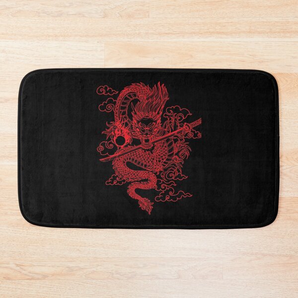 Item preview, Dragon chinois rouge sur fond noir . classique designed and sold by feyhnvfeijoo.