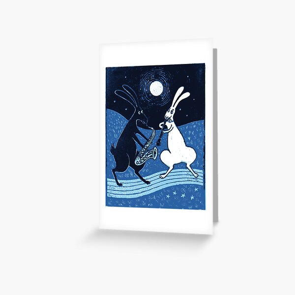 Blue Moon Blues Greeting Card