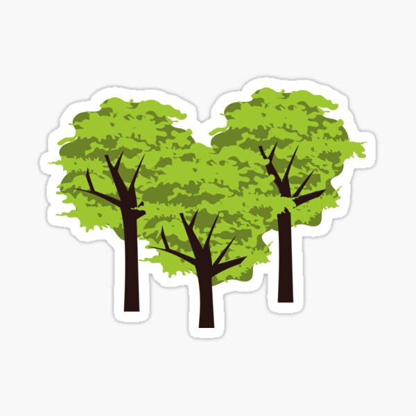 "Design a different green tree " Sticker by Eoqastore1 Redbubble
