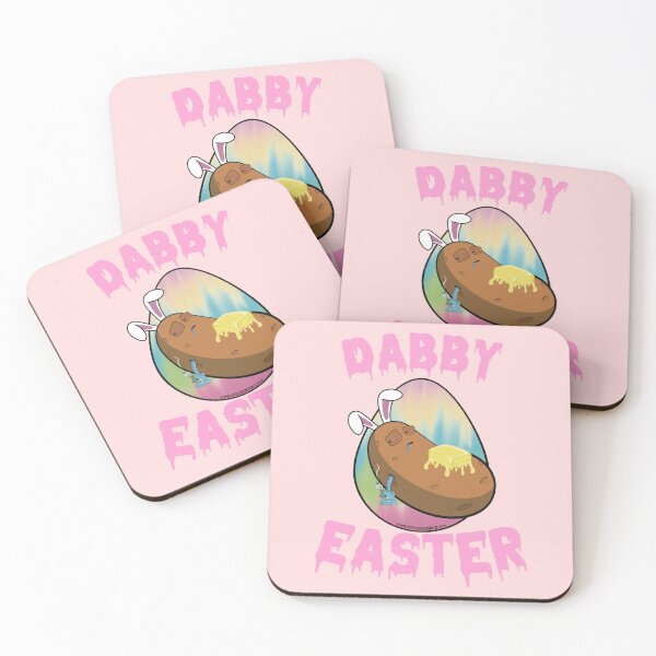 Item preview, Dabby Easter-Funny Stoner Cartoon-Baked Potato Doing Dabs from a Dab Rig-Tie Dye Easter Egg designed and sold by YomeHayin.