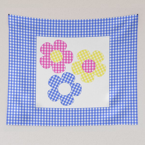 Item preview, Tartan Flowers in Blue Frame  designed and sold by Shapes-Mania.