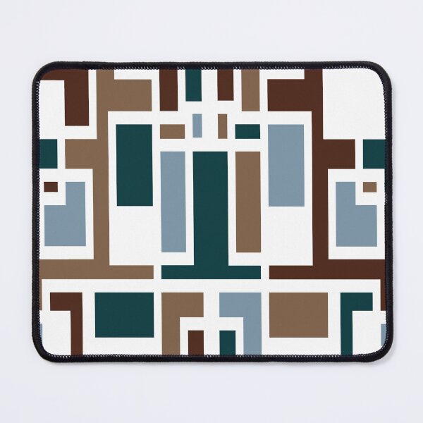 Item preview, Geometric Art Deco Style Blue Brown White Outline  designed and sold by taiche.