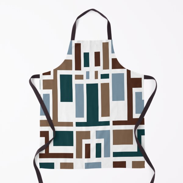 Item preview, Geometric Art Deco Style Blue Brown White Outline  designed and sold by taiche.
