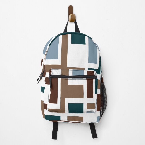 Item preview, Geometric Art Deco Style Blue Brown White Outline  designed and sold by taiche.