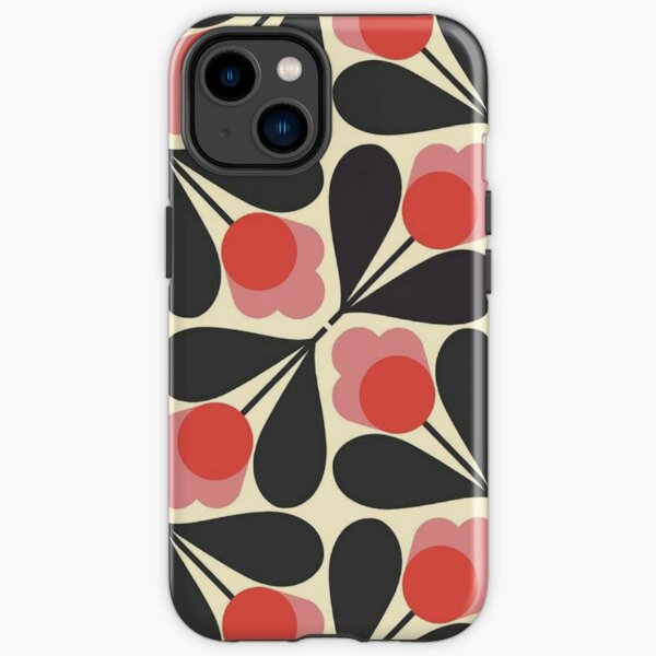 orla kiely Acorn ,black, red,white,floral patterns iPhone Tough Case