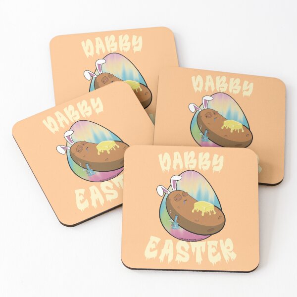 Item preview, Dabby Easter-Funny Stoner Cartoon-Baked Potato Doing Dabs from a Dab Rig-Tie Dye Easter Egg designed and sold by YomeHayin.