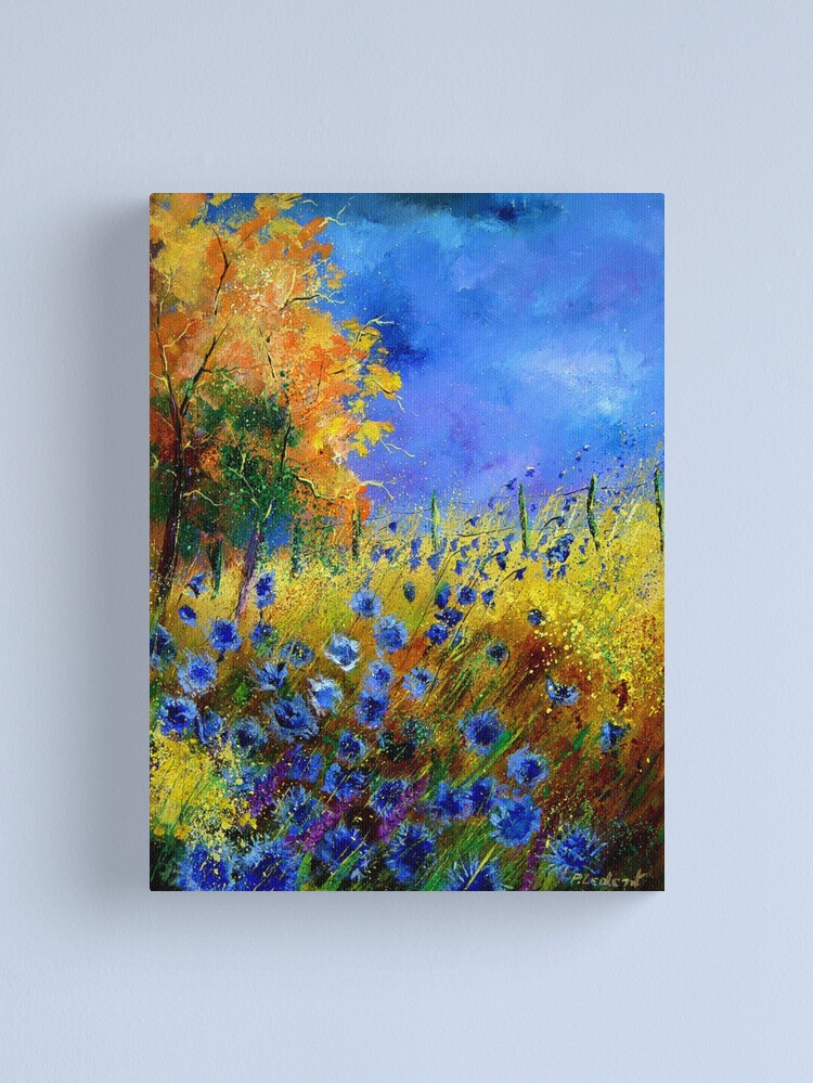 Disover Blue cornflowers and orangetree | Canvas Print