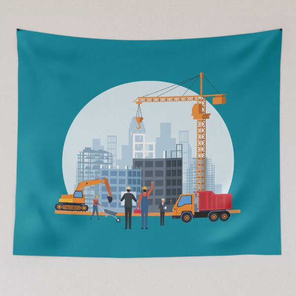 Item preview, Construction Site art for Engineer Gift, Construction Worker, Construction, Heavy Construction, Crane Lifter designed and sold by EngineersArt.