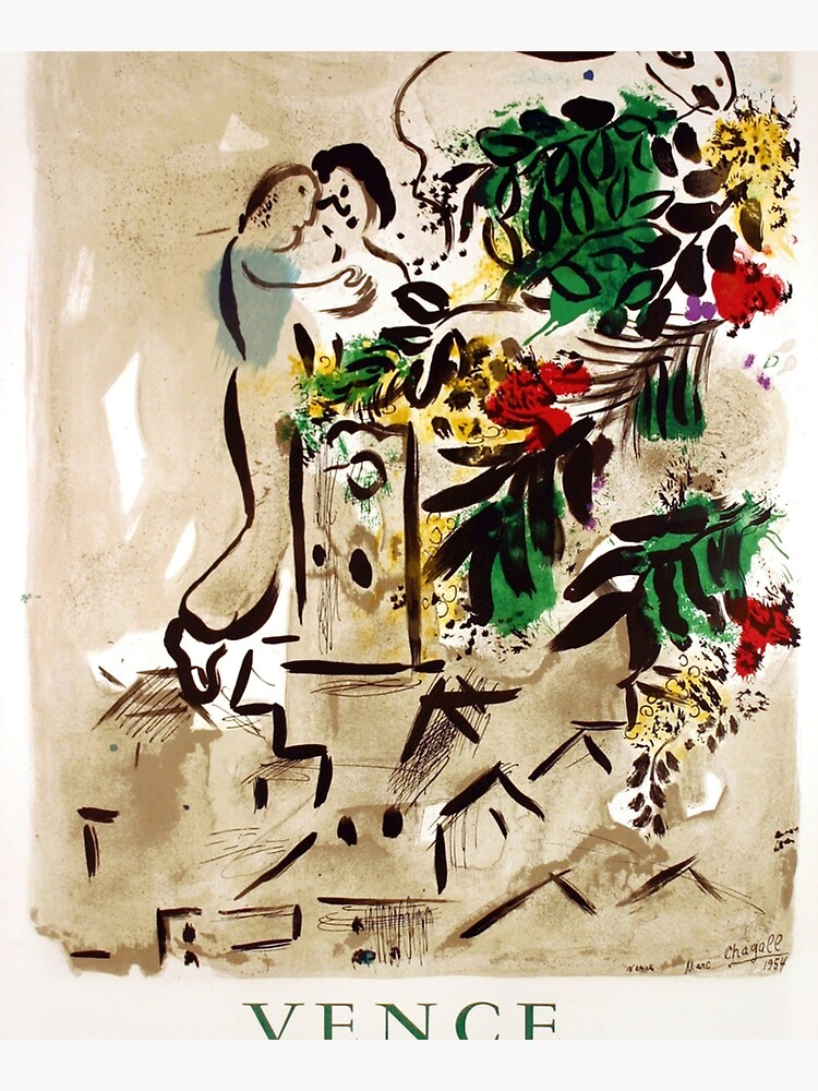 marc chagall lithograph vence" Mounted Print for Sale by