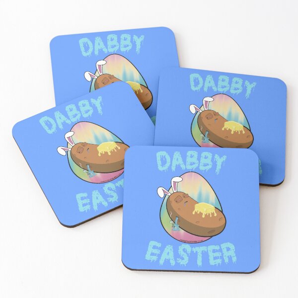 Item preview, Dabby Easter-Funny Stoner Cartoon-Baked Potato Doing Dabs from a Dab Rig-Tie Dye Easter Egg designed and sold by YomeHayin.
