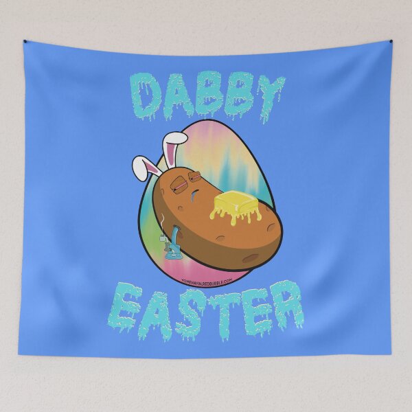 Item preview, Dabby Easter-Funny Stoner Cartoon-Baked Potato Doing Dabs from a Dab Rig-Tie Dye Easter Egg designed and sold by YomeHayin.