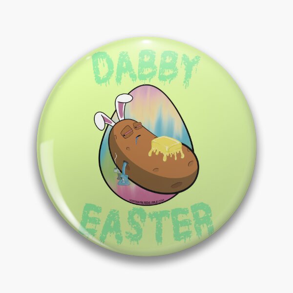 Item preview, Dabby Easter-Funny Stoner Cartoon-Baked Potato Doing Dabs from a Dab Rig-Tie Dye Easter Egg designed and sold by YomeHayin.