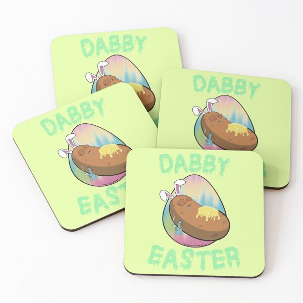 Item preview, Dabby Easter-Funny Stoner Cartoon-Baked Potato Doing Dabs from a Dab Rig-Tie Dye Easter Egg designed and sold by YomeHayin.