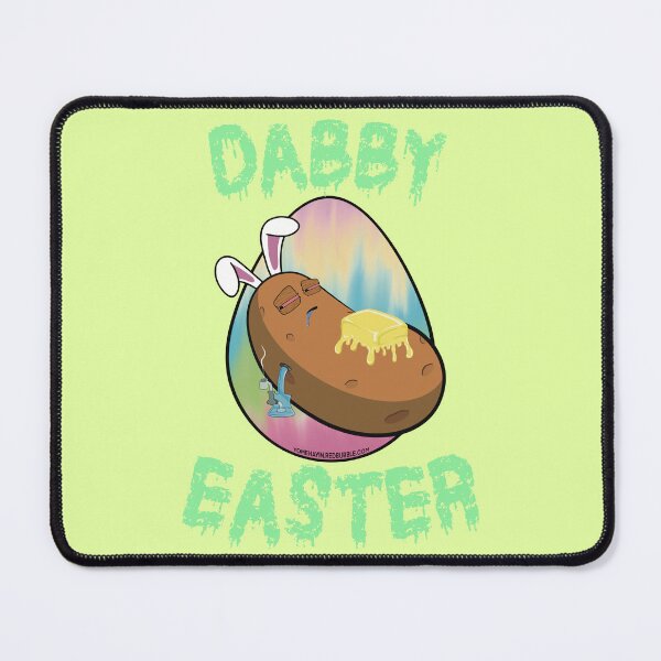 Item preview, Dabby Easter-Funny Stoner Cartoon-Baked Potato Doing Dabs from a Dab Rig-Tie Dye Easter Egg designed and sold by YomeHayin.