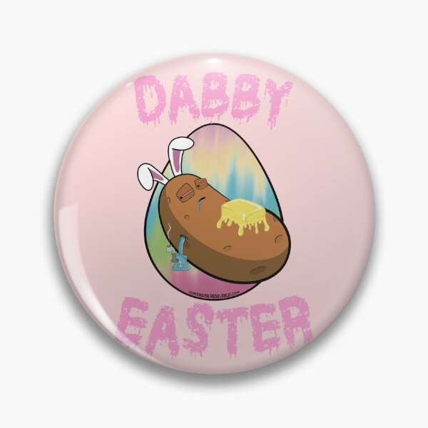 Item preview, Dabby Easter-Funny Stoner Cartoon-Baked Potato Doing Dabs from a Dab Rig-Tie Dye Easter Egg designed and sold by YomeHayin.