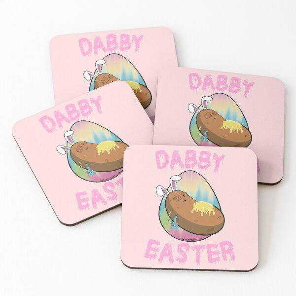 Item preview, Dabby Easter-Funny Stoner Cartoon-Baked Potato Doing Dabs from a Dab Rig-Tie Dye Easter Egg designed and sold by YomeHayin.
