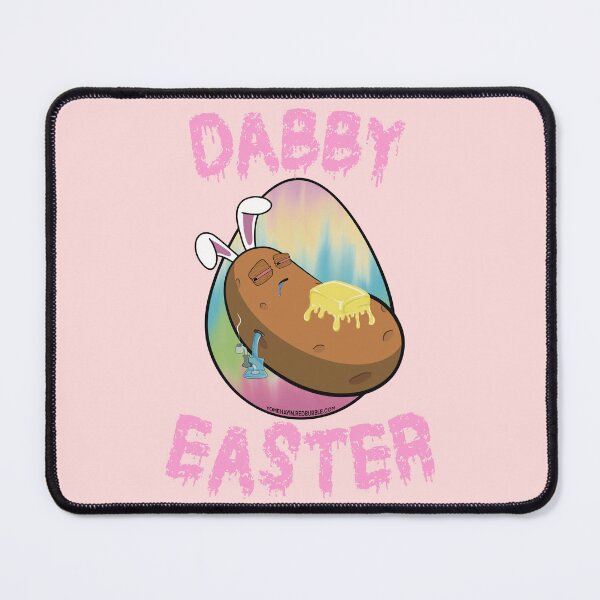 Item preview, Dabby Easter-Funny Stoner Cartoon-Baked Potato Doing Dabs from a Dab Rig-Tie Dye Easter Egg designed and sold by YomeHayin.