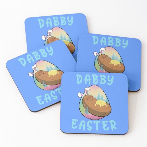 Item preview, Dabby Easter-Funny Stoner Cartoon-Baked Potato Doing Dabs from a Dab Rig-Tie Dye Easter Egg designed and sold by YomeHayin.