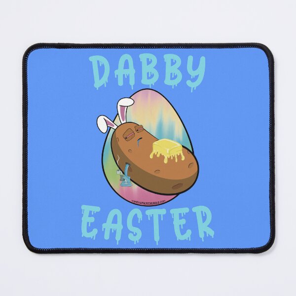 Item preview, Dabby Easter-Funny Stoner Cartoon-Baked Potato Doing Dabs from a Dab Rig-Tie Dye Easter Egg designed and sold by YomeHayin.