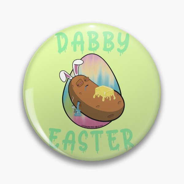 Item preview, Dabby Easter-Funny Stoner Cartoon-Baked Potato Doing Dabs from a Dab Rig-Tie Dye Easter Egg designed and sold by YomeHayin.