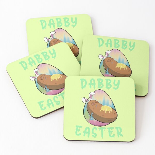 Item preview, Dabby Easter-Funny Stoner Cartoon-Baked Potato Doing Dabs from a Dab Rig-Tie Dye Easter Egg designed and sold by YomeHayin.