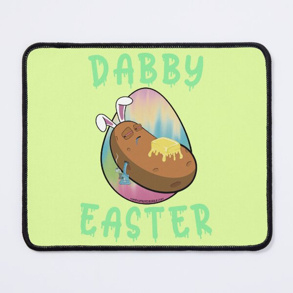 Item preview, Dabby Easter-Funny Stoner Cartoon-Baked Potato Doing Dabs from a Dab Rig-Tie Dye Easter Egg designed and sold by YomeHayin.