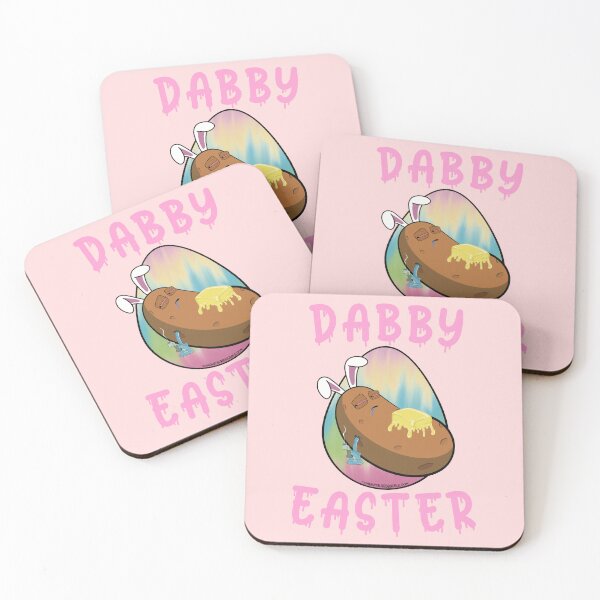 Item preview, Dabby Easter-Funny Stoner Cartoon-Baked Potato Doing Dabs from a Dab Rig-Tie Dye Easter Egg designed and sold by YomeHayin.