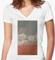 Village en hiver Women's Fitted V-Neck T-Shirt