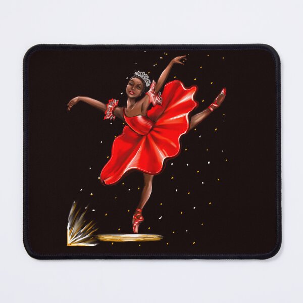 Item preview, Dance Ballet, African American ballerina dancing in red pointe shoes - ballerina dancing pirouette red tutu and pointe shoes - brown skin ballerina designed and sold by Artonmytee.