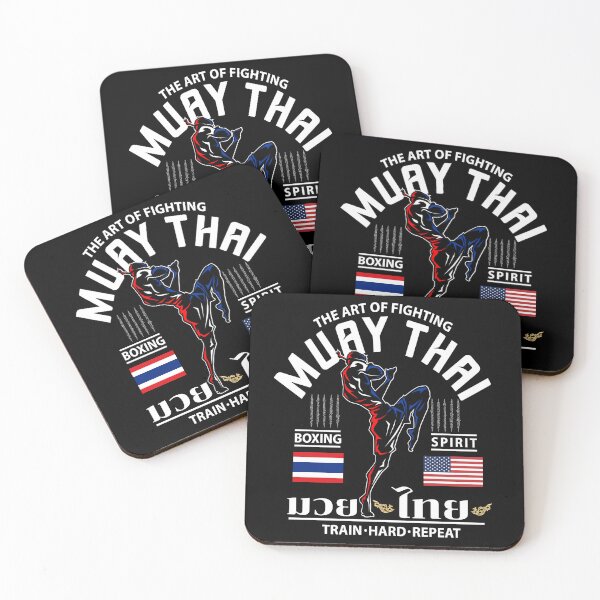 Item preview, Muay Thai Thai Boxing Thailand American Flag Train Hard Repeat designed and sold by PuPPuB.