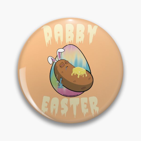 Item preview, Dabby Easter-Funny Stoner Cartoon-Baked Potato Doing Dabs from a Dab Rig-Tie Dye Easter Egg designed and sold by YomeHayin.