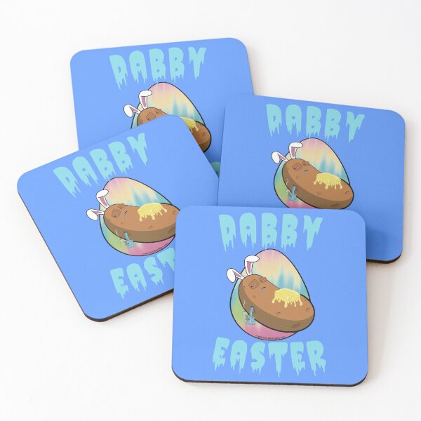 Item preview, Dabby Easter-Funny Stoner Cartoon-Baked Potato Doing Dabs from a Dab Rig-Tie Dye Easter Egg designed and sold by YomeHayin.