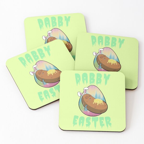 Item preview, Dabby Easter-Funny Stoner Cartoon-Baked Potato Doing Dabs from a Dab Rig-Tie Dye Easter Egg designed and sold by YomeHayin.