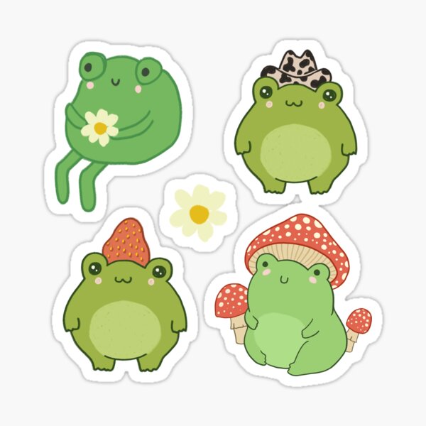 Kawaii Cottagegore Froggy Sticker Sheet: A Cute Multipack Gift with Chubby  Frogs, Mushroom Hat, and Strawberry Cowboy for Teens Sticker for Sale by