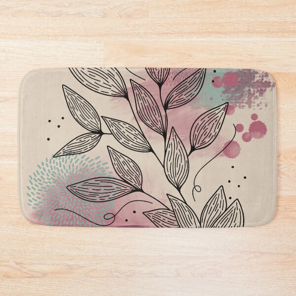 Item preview, Mid century plant lineart with mandala pink designed and sold by vianahline.