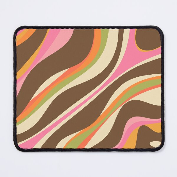 Item preview, Trippy Dream Abstract Pattern in Retro 70s Brown Orange Avocado Green Pink designed and sold by kierkegaard.