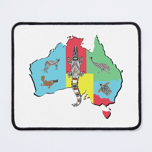Item preview, Australia Wild Animals | Colorful Map | Aboriginal painting designed and sold by deepgoa.