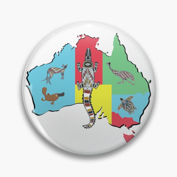 Item preview, Australia Wild Animals | Colorful Map | Aboriginal painting designed and sold by deepgoa.